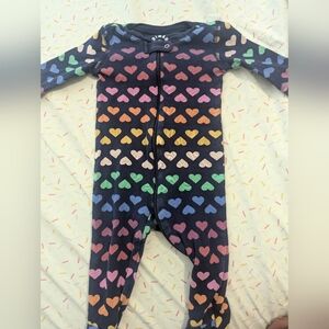 Primary Multicolor Heart Kids Footie